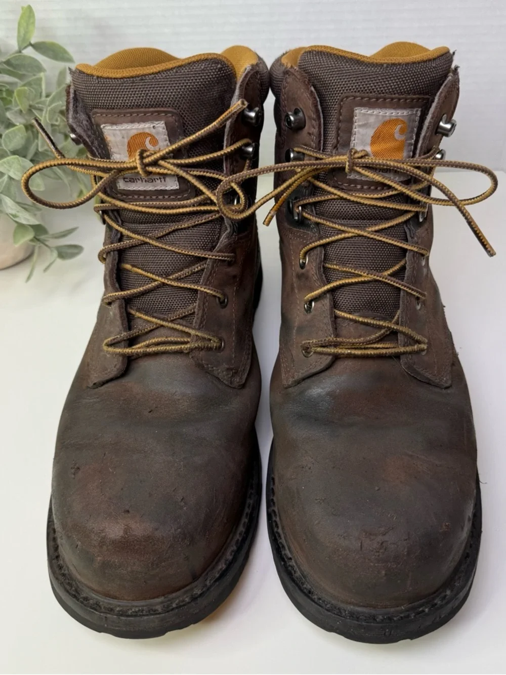 Carhartt CMW6273 Size 10W Brown Leather Waterproof Classic Men's Work Boots